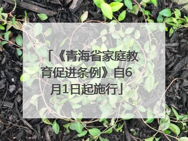 《青海省家庭教育促进条例》自6月1日起施行
