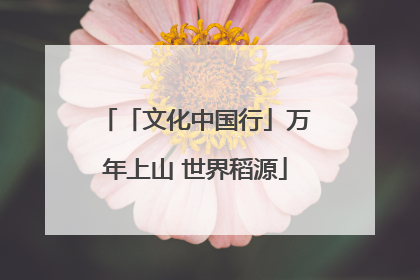 「文化中国行」万年上山 世界稻源