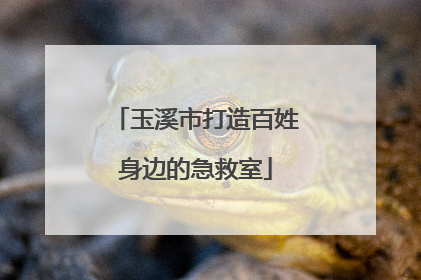 玉溪市打造百姓身边的急救室