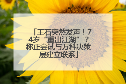 王石突然发声！74岁“重出江湖”？称正尝试与万科决策层建立联系