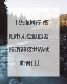 热血同行 衡阳市无偿献血者联谊迎接世界献血者日