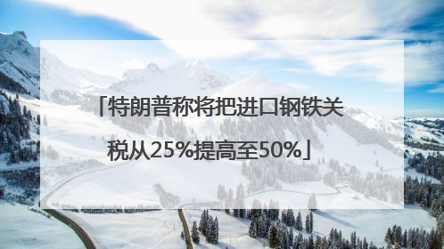 特朗普称将把进口钢铁关税从25%提高至50%