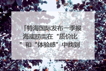 特海国际发布一季报 海底捞需在“质价比”和“体验感”中找到平衡｜新经济观察