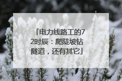 电力线路工的72时辰：爬陡坡钻隧道，还有其它