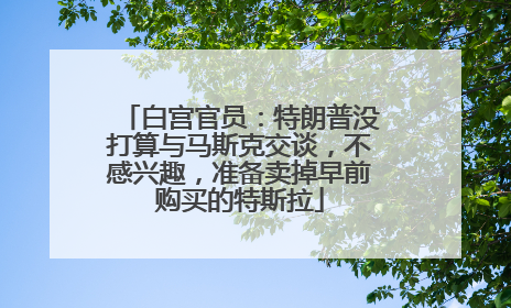 白宫官员：特朗普没打算与马斯克交谈，不感兴趣，准备卖掉早前购买的特斯拉