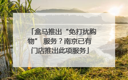 盒马推出“免打扰购物” 服务？南京已有门店推出此项服务
