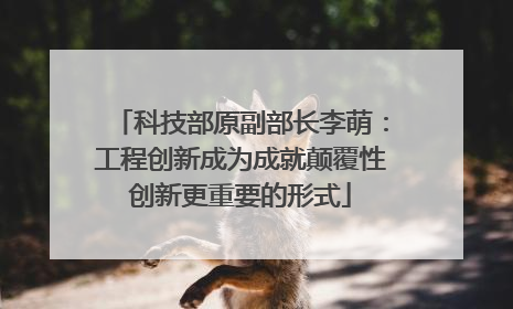 科技部原副部长李萌：工程创新成为成就颠覆性创新更重要的形式