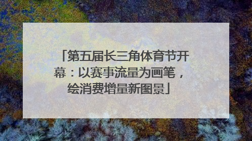 第五届长三角体育节开幕：以赛事流量为画笔，绘消费增量新图景