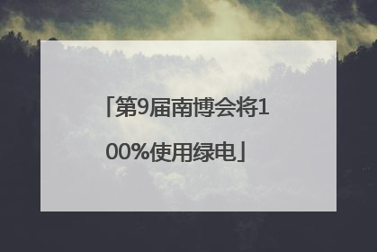 第9届南博会将100%使用绿电