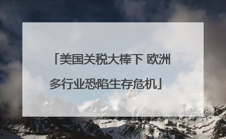 美国关税大棒下 欧洲多行业恐陷生存危机