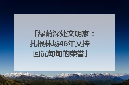绿荫深处文明家：扎根林场46年又捧回沉甸甸的荣誉