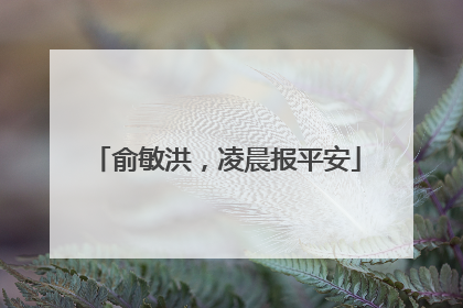 俞敏洪，凌晨报平安