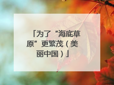 为了“海底草原”更繁茂（美丽中国）