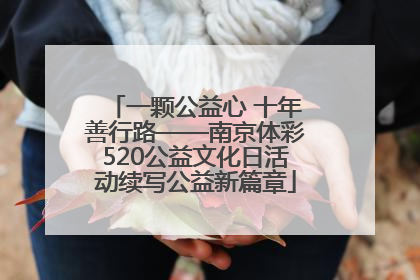 一颗公益心 十年善行路——南京体彩520公益文化日活动续写公益新篇章