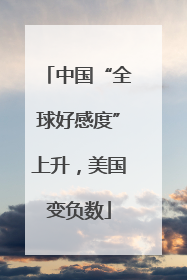 中国“全球好感度”上升，美国变负数