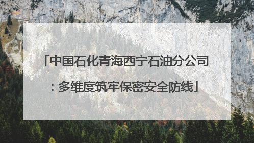 中国石化青海西宁石油分公司：多维度筑牢保密安全防线