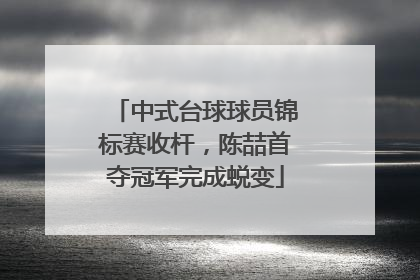 中式台球球员锦标赛收杆，陈喆首夺冠军完成蜕变