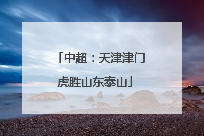中超：天津津门虎胜山东泰山