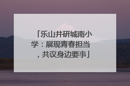 乐山井研城南小学：展现青春担当，共议身边要事