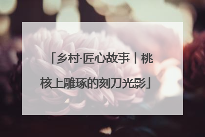 乡村·匠心故事丨桃核上雕琢的刻刀光影