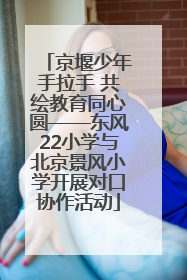 京堰少年手拉手 共绘教育同心圆——东风22小学与北京景风小学开展对口协作活动