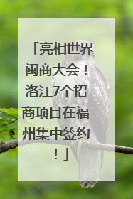 亮相世界闽商大会！洛江7个招商项目在福州集中签约！