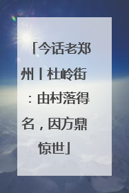 今话老郑州丨杜岭街：由村落得名，因方鼎惊世
