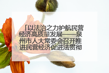 以法治之力护航民营经济高质量发展——泉州市人大常委会召开推进民营经济促进法贯彻实施座谈会