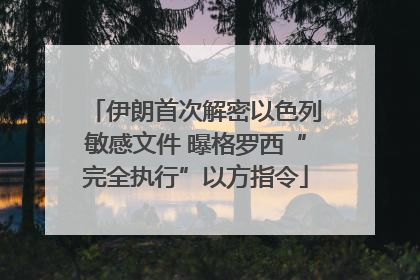伊朗首次解密以色列敏感文件 曝格罗西“完全执行”以方指令
