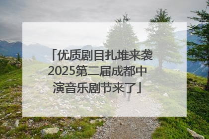 优质剧目扎堆来袭 2025第二届成都中演音乐剧节来了