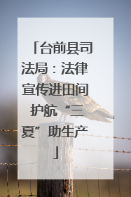 台前县司法局：法律宣传进田间 护航“三夏”助生产