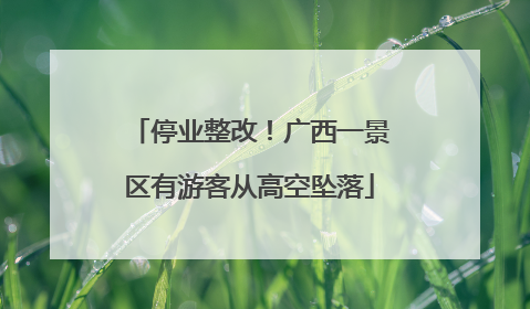 停业整改！广西一景区有游客从高空坠落