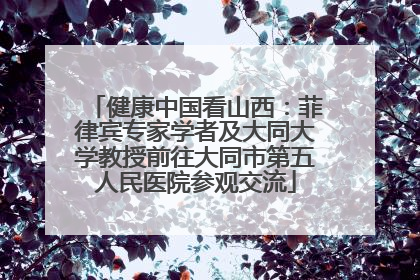 健康中国看山西：菲律宾专家学者及大同大学教授前往大同市第五人民医院参观交流