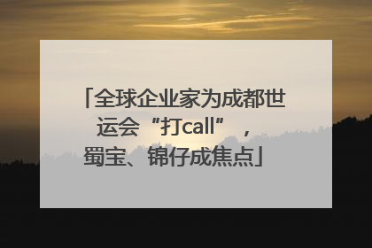 全球企业家为成都世运会“打call”，蜀宝、锦仔成焦点
