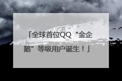 全球首位QQ“金企鹅”等级用户诞生！