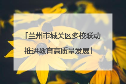 兰州市城关区多校联动推进教育高质量发展