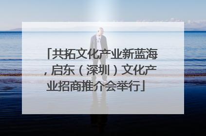 共拓文化产业新蓝海，启东（深圳）文化产业招商推介会举行