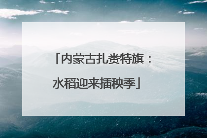 内蒙古扎赉特旗：水稻迎来插秧季