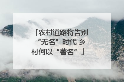 农村道路将告别“无名”时代 乡村何以“著名”