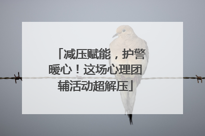 减压赋能，护警暖心！这场心理团辅活动超解压