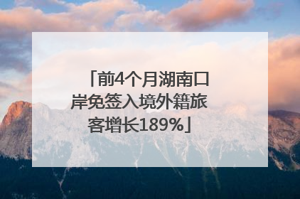 前4个月湖南口岸免签入境外籍旅客增长189%
