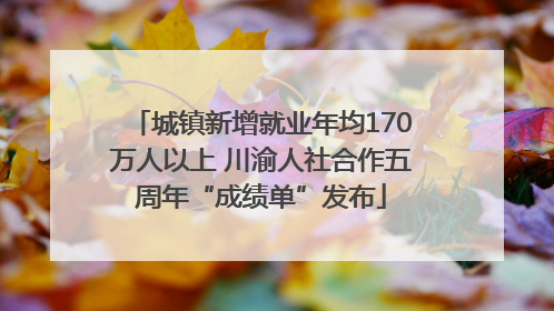 城镇新增就业年均170万人以上 川渝人社合作五周年“成绩单”发布