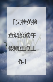 吴桂英检查调度端午假期重点工作
