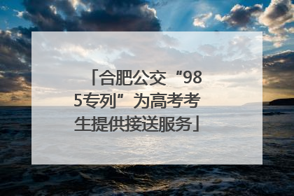 合肥公交“985专列”为高考考生提供接送服务