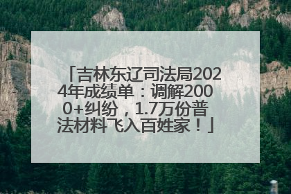 吉林东辽司法局2024年成绩单：调解2000+纠纷，1.7万份普法材料飞入百姓家！