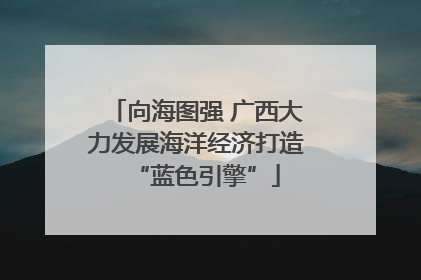 向海图强 广西大力发展海洋经济打造“蓝色引擎”
