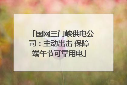 国网三门峡供电公司：主动出击 保障端午节可靠用电