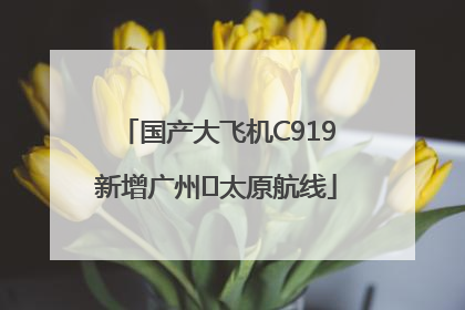 国产大飞机C919新增广州⇌太原航线