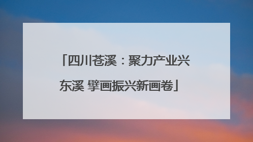 四川苍溪：聚力产业兴东溪 擘画振兴新画卷