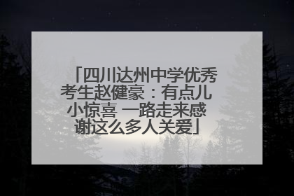 四川达州中学优秀考生赵健豪：有点儿小惊喜 一路走来感谢这么多人关爱